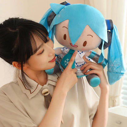32cm Cute Hatsune Miku Plush Toy Kawaii Anime Miku With Bow High Quality Plushies Home Decor Soothing Plushie Birthday Gift Girl