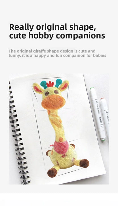 Repeating What You Say Dancing Talking Giraffe Toy with 10 Songs Plush Swaying Dancing Giraffe Adjustable Volume Glowing