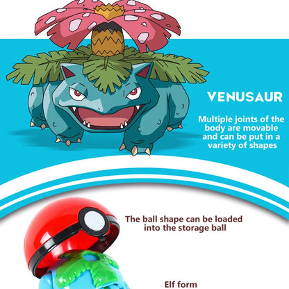 High Quality Pokemon Ball Deformation Toy Pikachu Mewtwo Gyarados Pocket Monster Pokeball Pokemon Action Figure Children Toy Gif