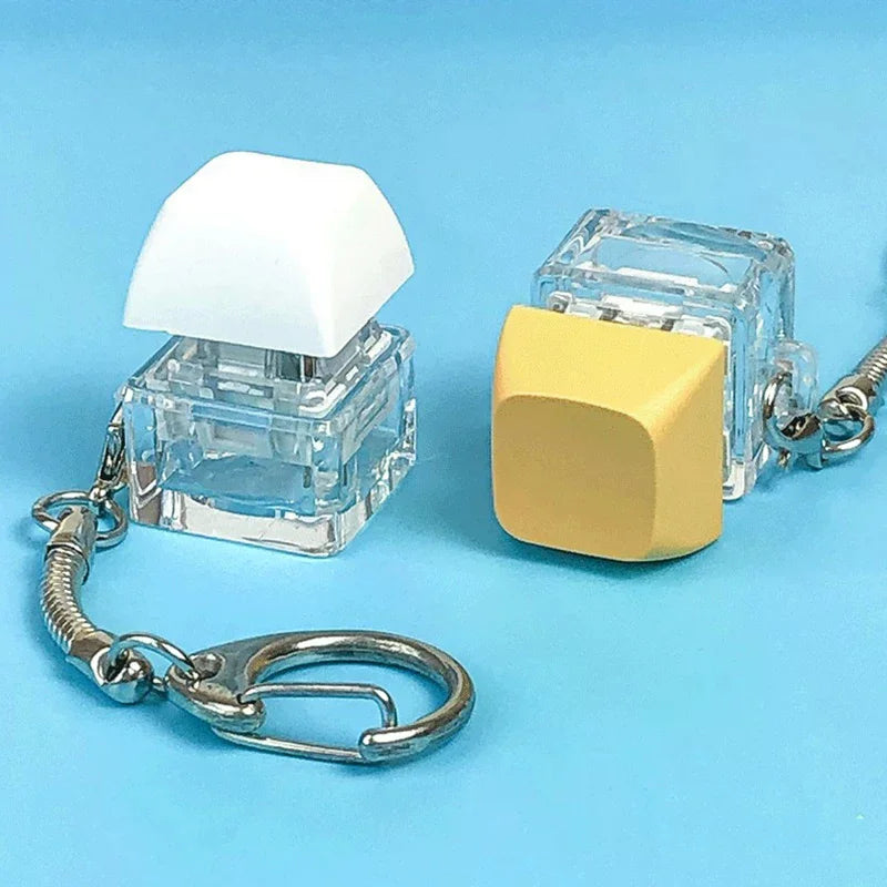 Decompression Keychain Mechanical Keyboard Button Keyring Fingertip Key Cap Pendant Antistress Toy