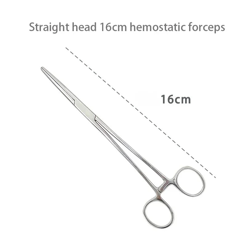 1pc Stainless Steel Hemostatic Forceps Surgical Forceps Tool Hemostat Locking Clamps Forceps Fishing Pliers Curved/Straight Tip