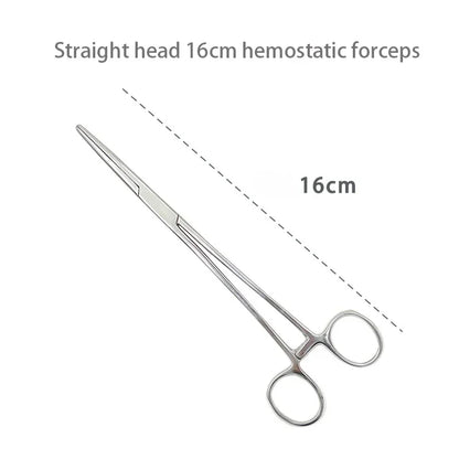 1pc Stainless Steel Hemostatic Forceps Surgical Forceps Tool Hemostat Locking Clamps Forceps Fishing Pliers Curved/Straight Tip