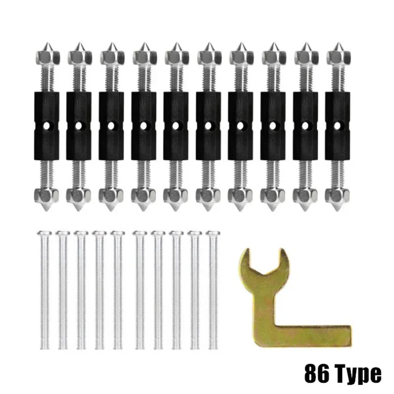 10 Pcs Wall Switch Socket Cassette Repairer Adjustable Cassette Screws Support Rod with Wrench Electrical Accessories