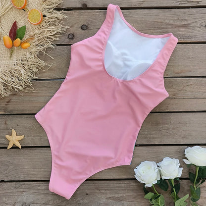 2026 New Printed One-piece Swimsuit Classic Printed Lace Up Swimsuit Women's Push Up Flower One-piece Suit Beach Wear For Female