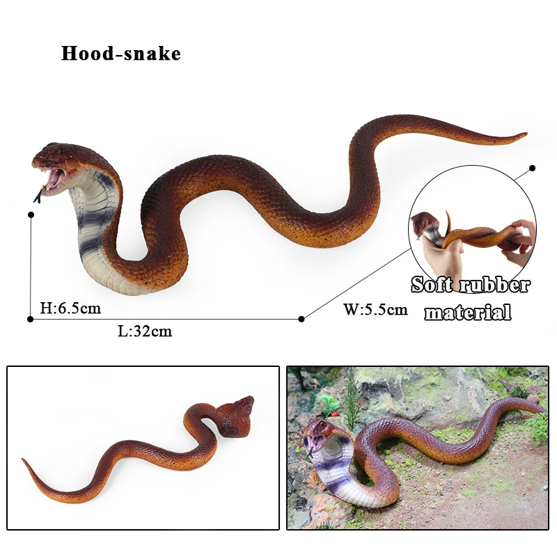 Oenux Soft Wild Insect Animal Model Caterpillar Lizard Snake Chameleon Gekko Action Figures TPR Halloween Trick Toy Kid Gift