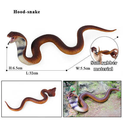 Oenux Soft Wild Insect Animal Model Caterpillar Lizard Snake Chameleon Gekko Action Figures TPR Halloween Trick Toy Kid Gift