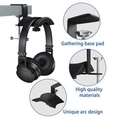 Desk Mount Universal Office Hanger Gaming Headphone Stand Bracket Display Rack Headset Holder Hook Space Saving Table Clamps