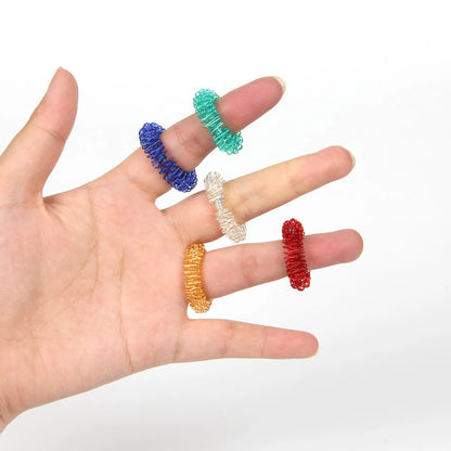 Acupressure Rings Spiky Sensory Finger Rings, Spiky Finger Ring Acupressure Ring Set Silent Stress Massager Finger Massage Tool