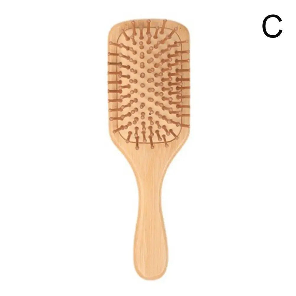Bamboo Hair Brush,Natural Wooden Bamboo Comb Paddle Detangling Hair Brush Wide-tooth And Tail Comb For Thick/Thin/Curly/Dry Hair