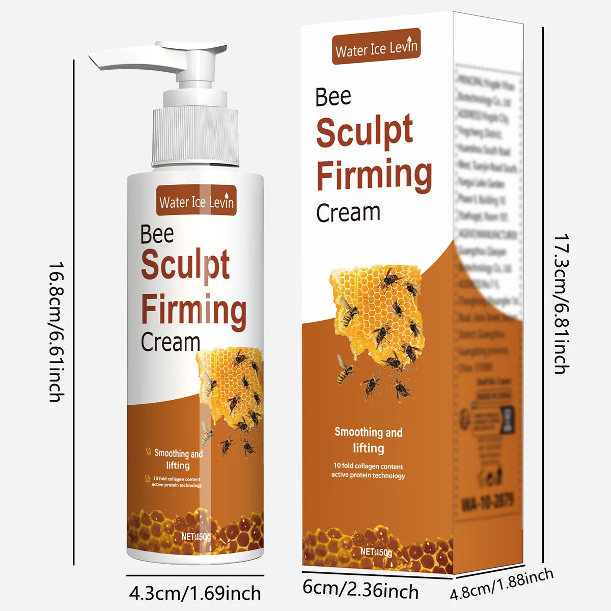 150g Bee Venom and Hyaluronic Acid Firming Cream - Unscented Deep Moisturizing and Firming Dd Cream, Suitable for All Skin Types, Improves Elasticity and Firmness of the Skin