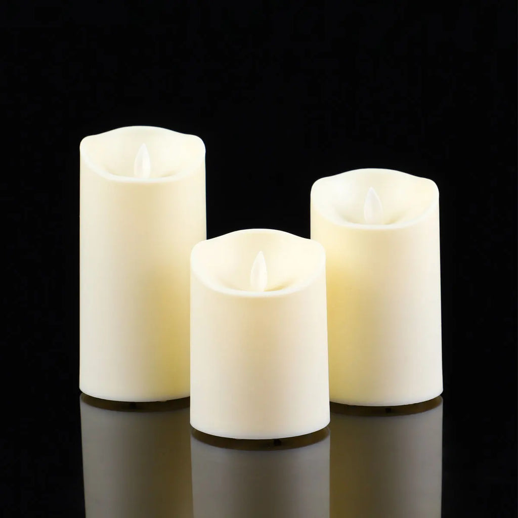 1 or 3 Pieces USB Charge Remote Control LED Decorative Moving Wick Candles,10/12.5/15 cm Rechargeable Dancing Church Candles