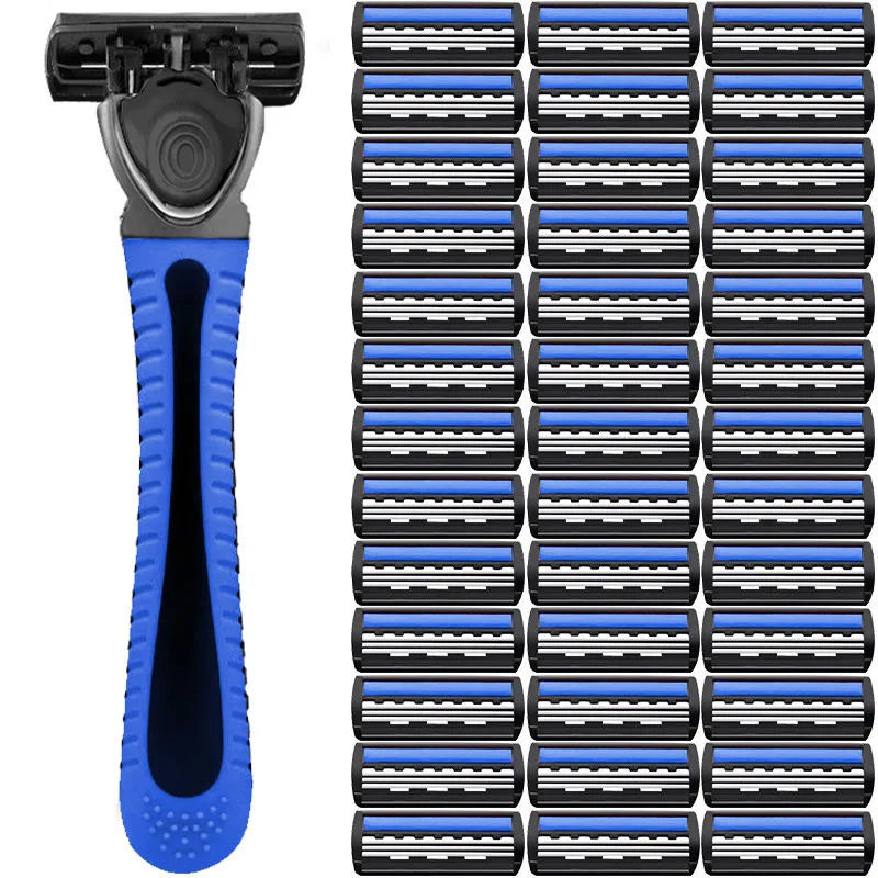 1pcs Safety Blade Razor, 6-Layers Manual Safety Razor, Washable Stainless Steel Streamline Blade For Travel Home Use