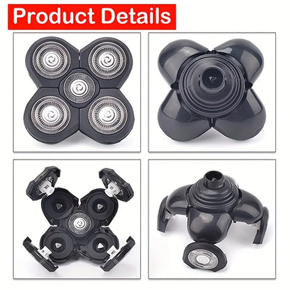 Shaver Replacement 5 Heads 5Razor Head Shaver Head 5 Head Beard Cutter Blade Compatible With Most Rotary Shavers