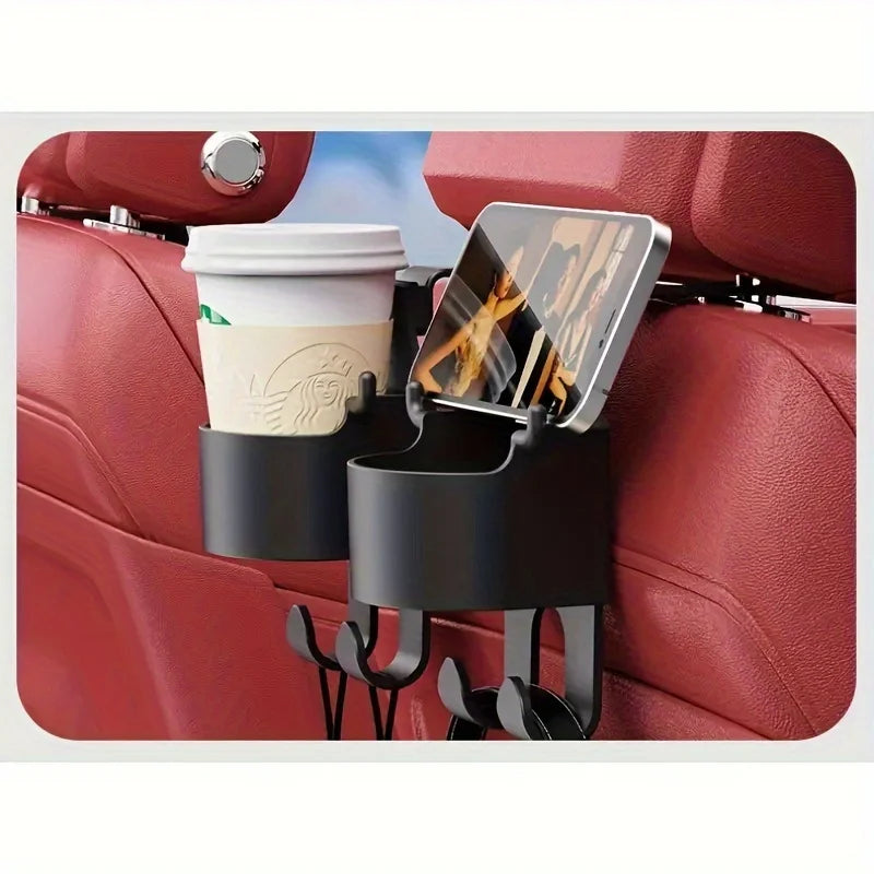 Car Supplies Seat Back Storage Rack1/2Multifunctional cup holder storage box with hookPPMaterial Beverage Phone Holder Car Mount