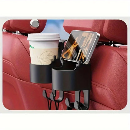Car Supplies Seat Back Storage Rack1/2Multifunctional cup holder storage box with hookPPMaterial Beverage Phone Holder Car Mount