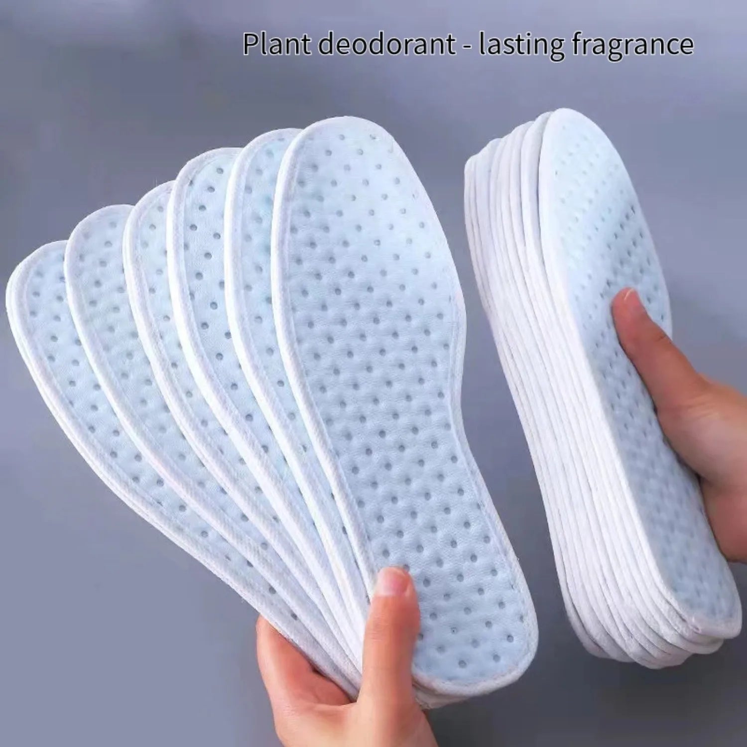 1 Pair Bamboo Charcoal Antibacterial Insoles Plant Deodorant Thick Shock Absorbing for Running Sports
