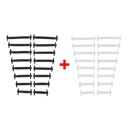 16pcs/lot Silicone Shoelaces No Tie Shoelaces 12 colors Elastic Lace Shoelace Creative Lazy Silicone Laces Rubber Lace