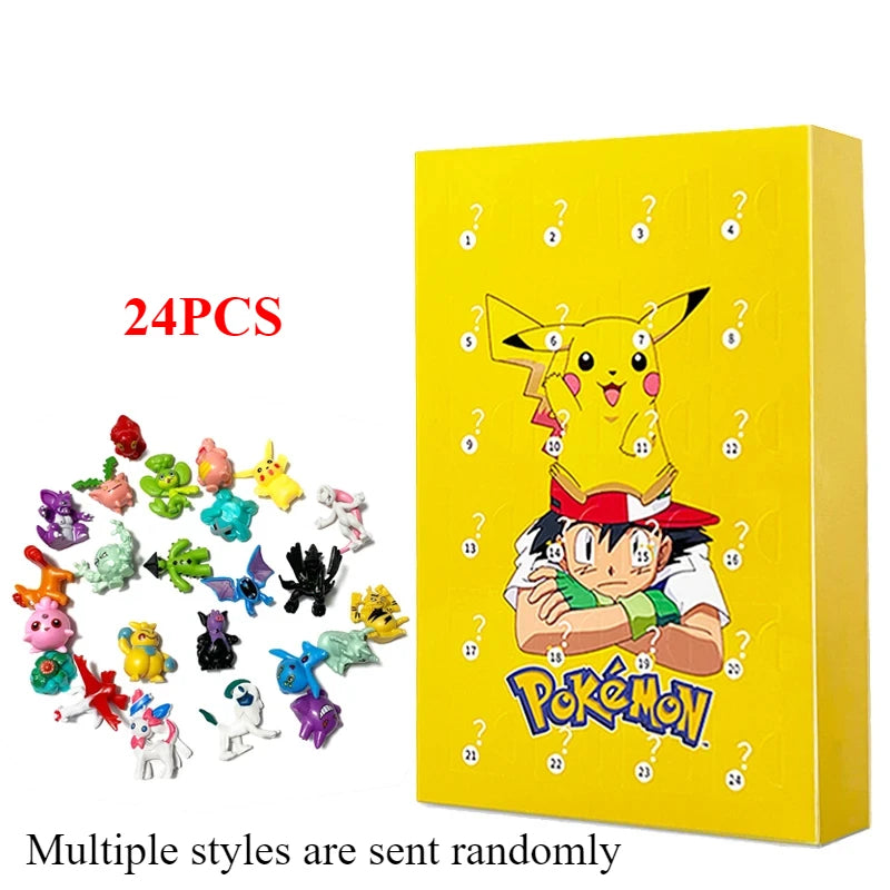 24PCS/Set Pokemon Christmas Advent Calendar Cute Pikachu Charizard PVC Small Anime Figure Surprise Box Birthday Halloween Gift