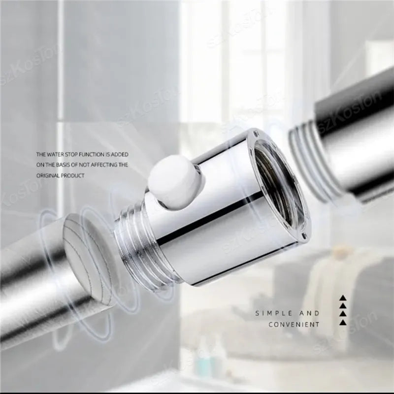 Shower Head Control Switch Shut Off Stop Valve Handheld Shower Head Bidet Sprayer Pipe Water Saving Valve Bathroom Accessories