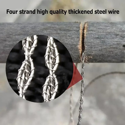 High-quality Multi-purpose Mini Pocket Wire Saw Stainless Steel Wire Saw Orange Outdoor Camping Emergency Survival