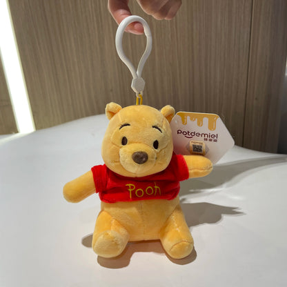 Genuine Disney Stitch Lotso Plush Toys Keychain Pendant Accessories Cute Cartoon Stuffed Doll Key Ring Toys Key Chain Gift