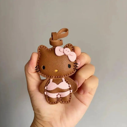 Sanrio Hello Kitty stylish, cute, cartoonish, sweet high-value backpack schoolbag keychain  premium leather birthday gift