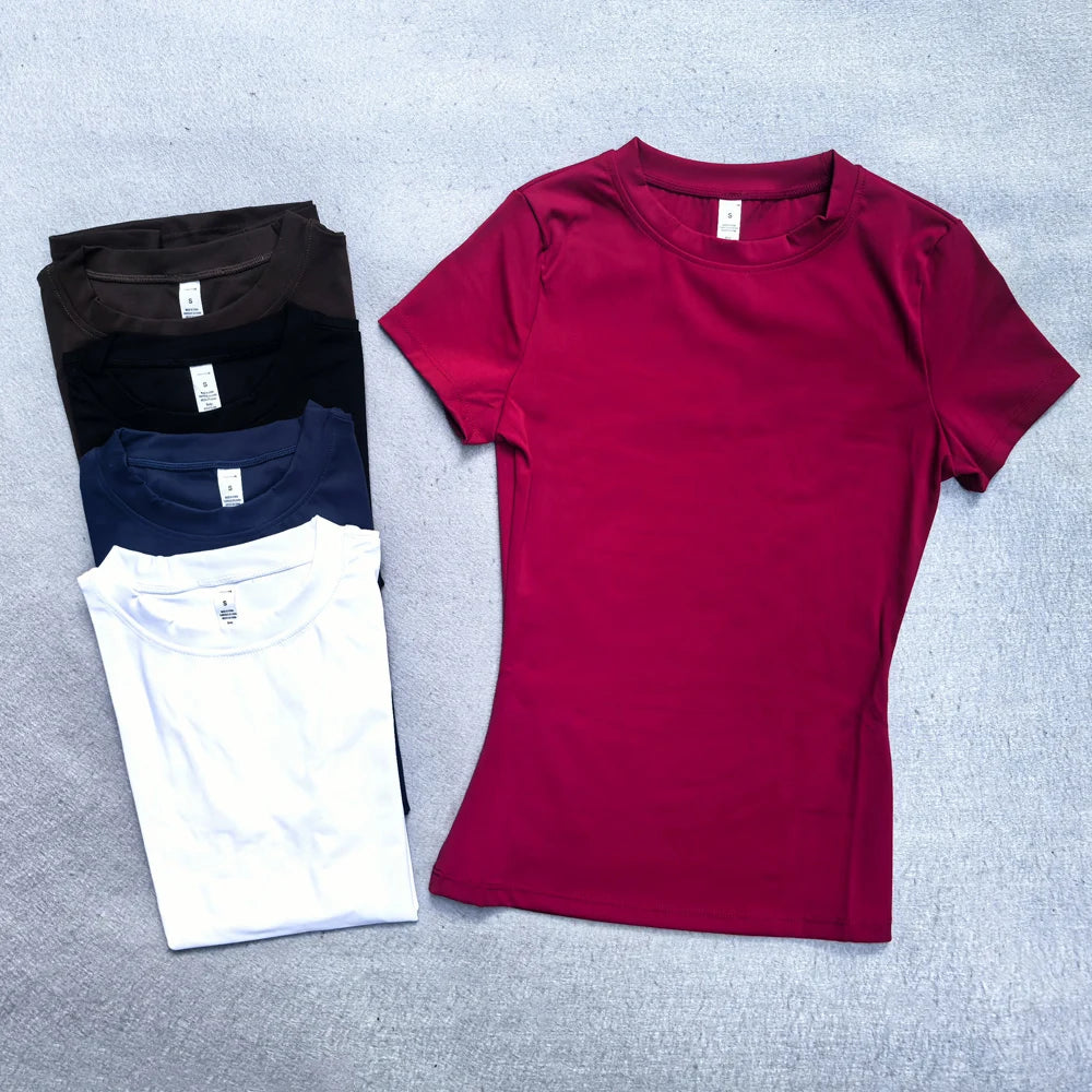 Women Yoga Top Seamless Sport T Shirts Fitness Clothes Short Sleeve Yoga Shirt Gym Top Running Sports Tops Activewear