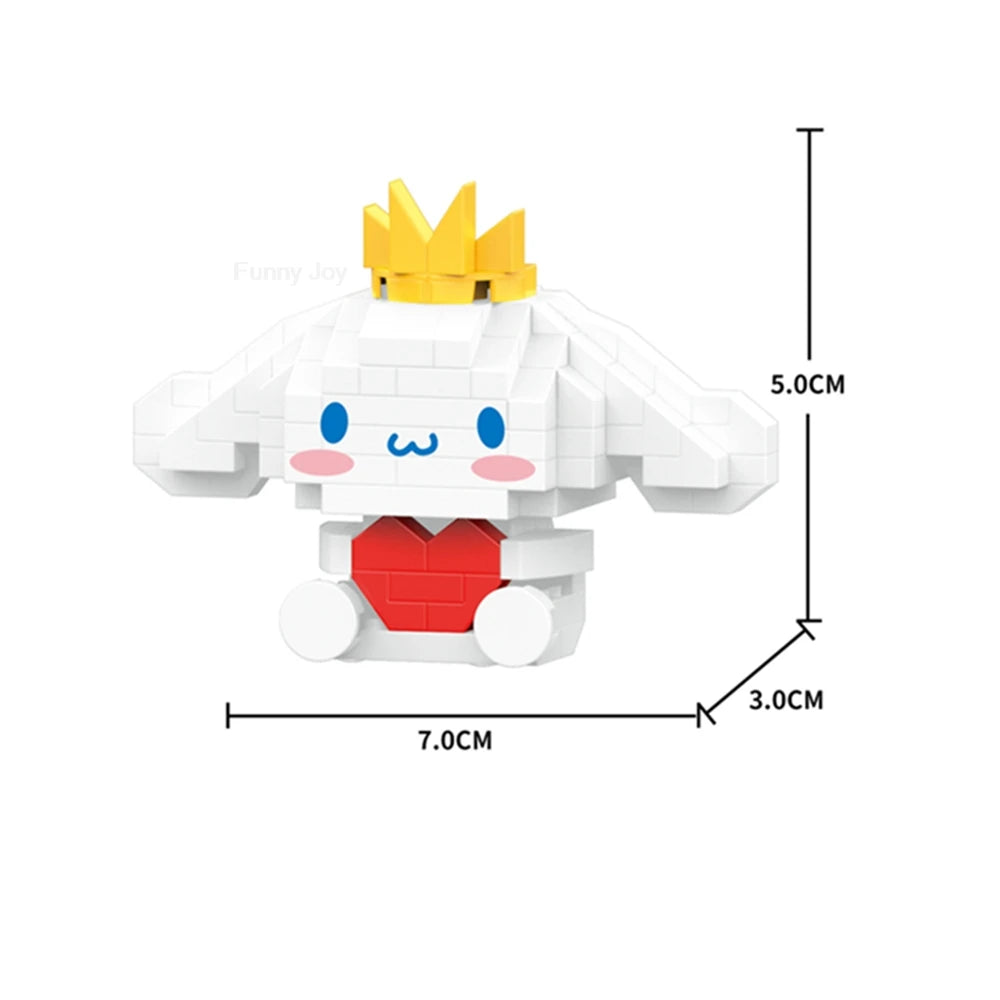 Cartoon Anime Hello Kitty Blocks Kuromi My Melody Cinnamoroll Mouse Building Blocks Doll Toy Kids Birthday Gift