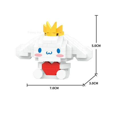 Cartoon Anime Hello Kitty Blocks Kuromi My Melody Cinnamoroll Mouse Building Blocks Doll Toy Kids Birthday Gift