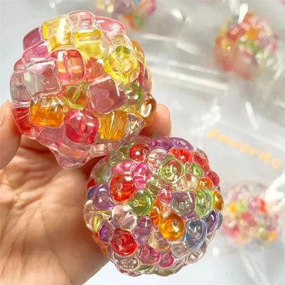 1PC Squishy Balls Ice Beads Stress Relief Toy Super Soft Sensory Fidget Toys for Kids Adults Anxiety Relaxation Squeeze Gift