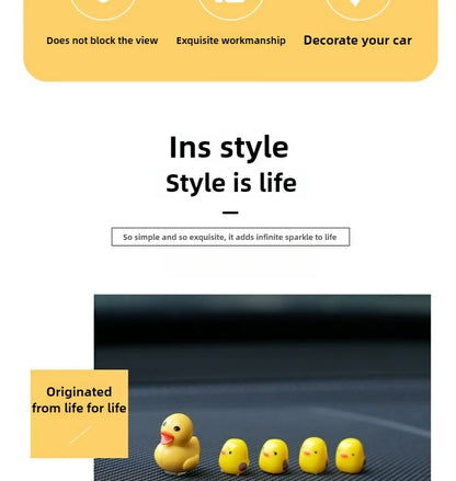 5Pcs Cute Mini Ducks Car Interior Decoration Auto Rearview Mirror Dashboard Ornaments For Woman Man Gift Car Accessories