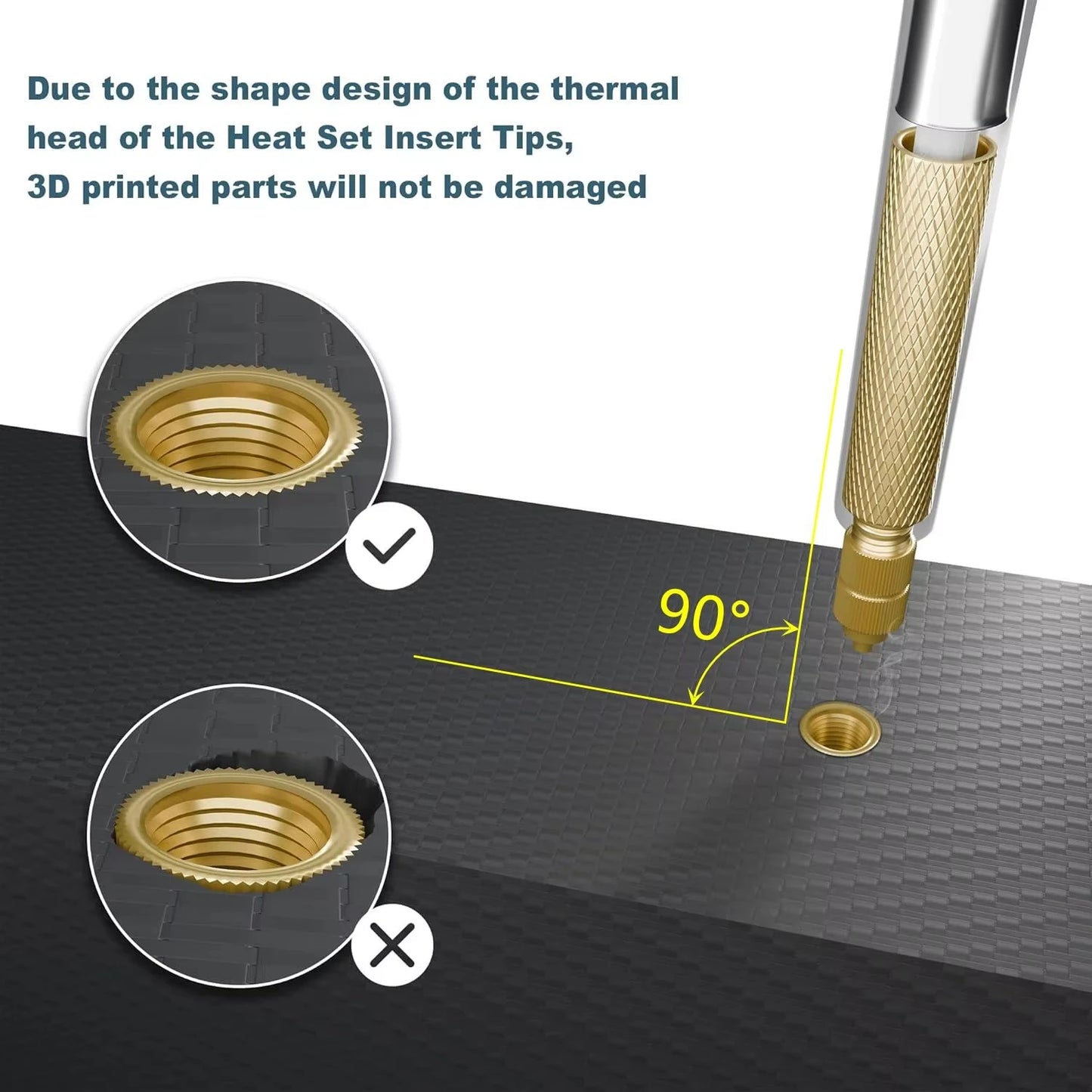 Heat Set Insert Soldering Iron Tip Head M2 M2.5 M3 M4 M5 M6 Hot Melt Insets Nut Brass Embedded Thread Insertion Kit For Plastic