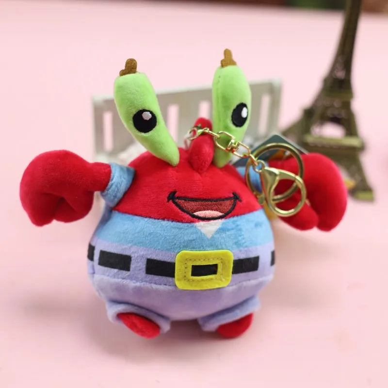 Anime Spongebob Squarepants Patrick Star Squidward Eugene H. Krabs Gary Stuffed Plush Toy Pendant Keychain Birthday Gift For Kid