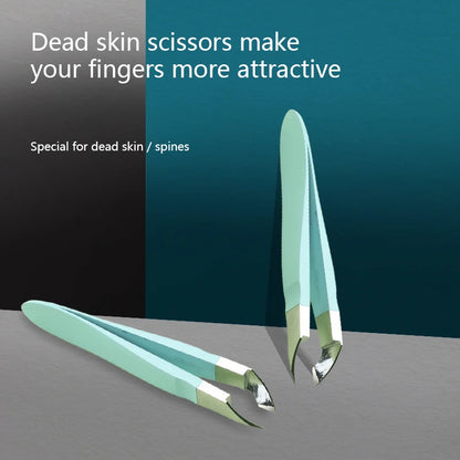 Small Nail Cuticle Scissors Tweezers Mini Nail Clipper Cutter Trimmer for Finger &Toe Dead Skin Remove Pedicure Tools