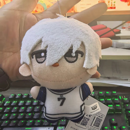 10cm Anime Volleyball Boy Blue Lock Kawaii Bag Pendant Keychain Isagi Mikage Reo Rin Itoshi Sae Blue Prison Plush Toy Kids Gift