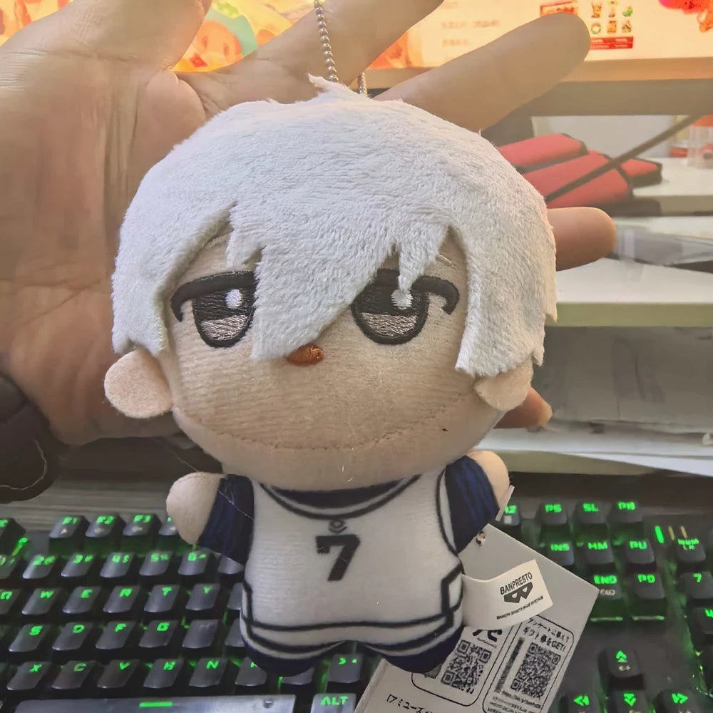 10cm Anime Volleyball Boy Blue Lock Kawaii Bag Pendant Keychain Isagi Mikage Reo Rin Itoshi Sae Blue Prison Plush Toy Kids Gift