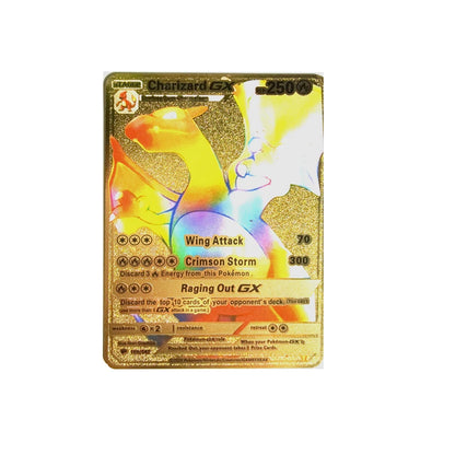 Cartão de metal pokémon 10000 pontos arceus charizard raichu super cartão dourado inglês mewtwo vmax gx ex presente de natal