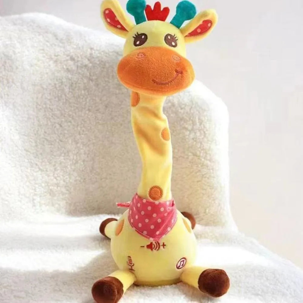 Repeating What You Say Dancing Talking Giraffe Toy with 10 Songs Plush Swaying Dancing Giraffe Adjustable Volume Glowing