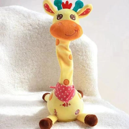 Repeating What You Say Dancing Talking Giraffe Toy with 10 Songs Plush Swaying Dancing Giraffe Adjustable Volume Glowing