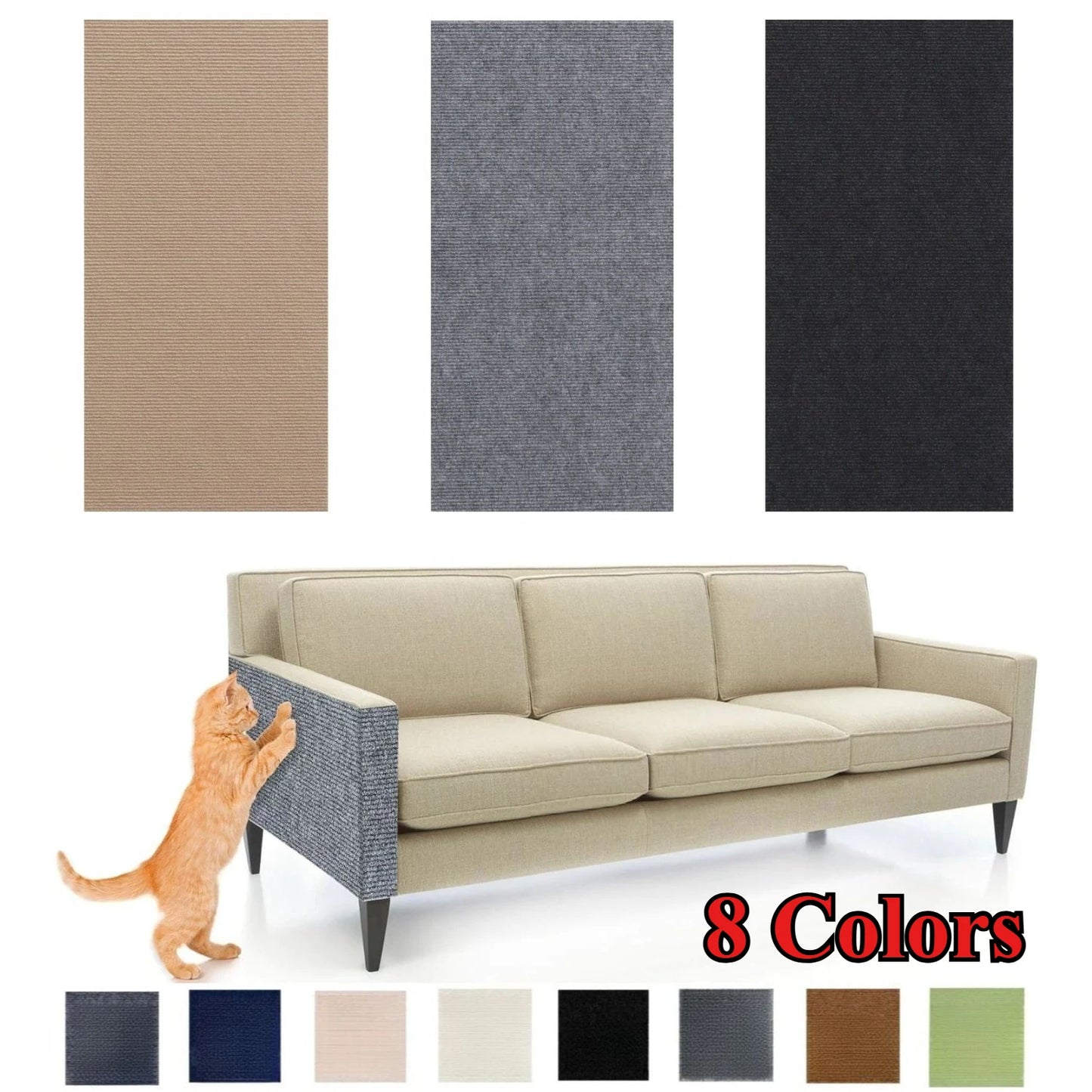 Trimmable Self-Adhesive Carpet Mat Pad Anti Cat Scratch Mat Cat Pet Scratcher Furniture Couch Corner Indoor Sofa Wall Protector