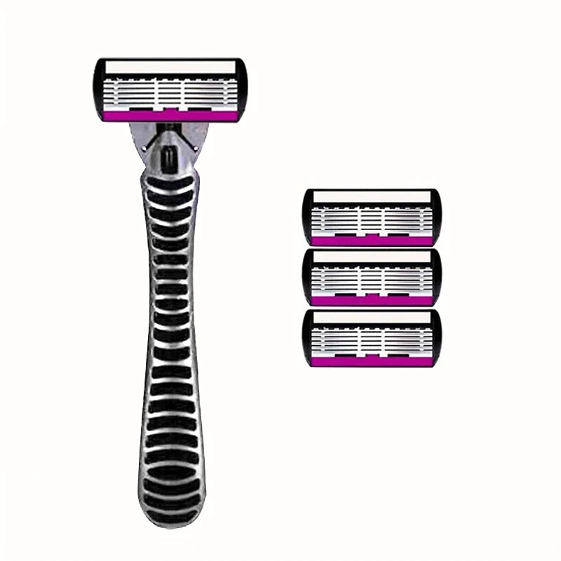 6-Layer Razor Head Manual Shaver, Stainless Steel Classic Double Edge Blade Razor Safety Vintage Shaving Beard Moustache Manual