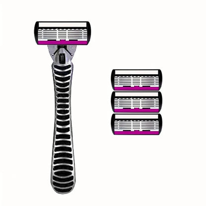 6-Layer Razor Head Manual Shaver, Stainless Steel Classic Double Edge Blade Razor Safety Vintage Shaving Beard Moustache Manual