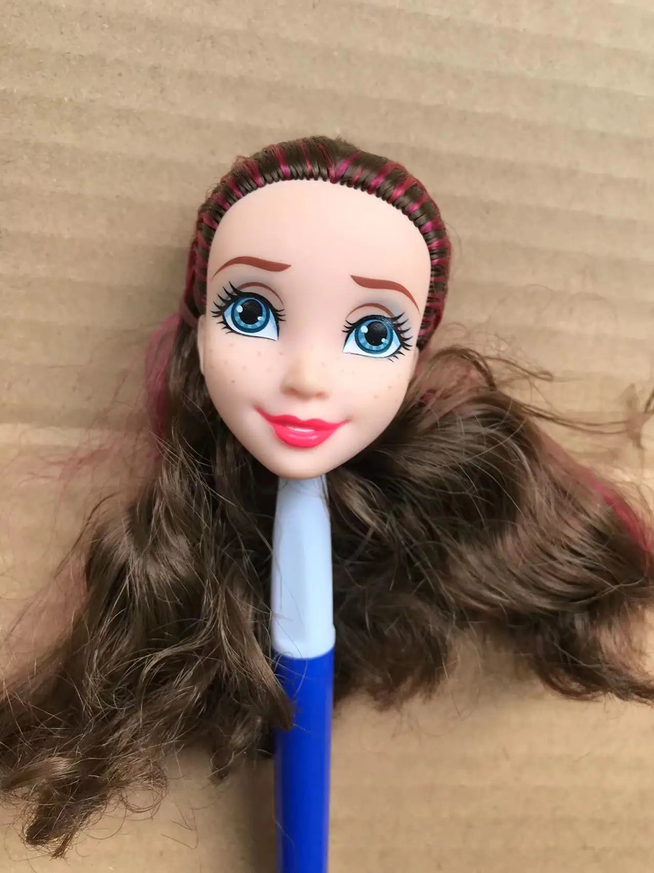 Glasses Eyes With Real Eyelashes Doll Heads Colorful Soft Doll Parts White Skin Doll Accessories Girl Gift Toys Figures
