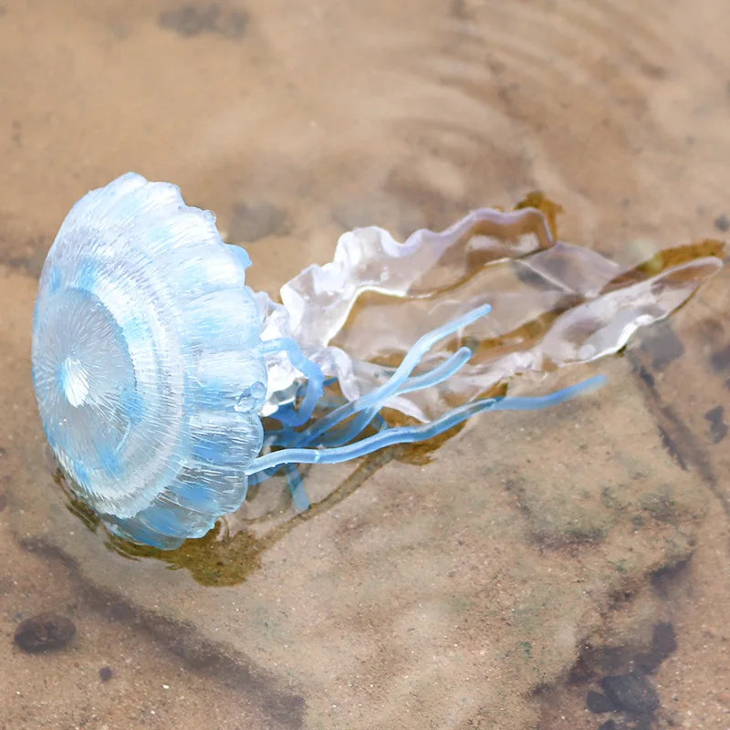 Oenux Ocean Animals Model Jellyfish Starfish Sea Anemone Coral Action Figures Aquarium PVC Miniature Educational Kids Toy Gift