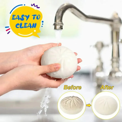 Colorful Dumpling Stress Balls Fidget Sensory Toy Squeeze Dough Ball Stress Relief Hand Toy Bun with Food Steamer Stretchy Desk