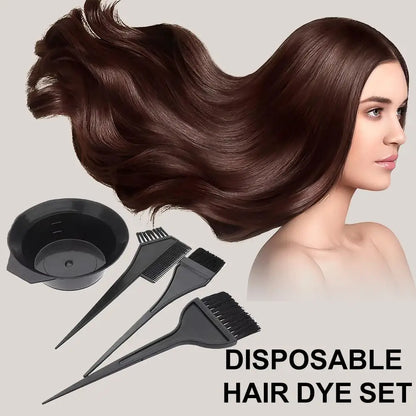 4Pcs Home Salon Hair Dyeing Brush Set Hair Dyeing Cream Bowl Coloring Brush Comb Kits Hair Tint Applicator Barber Styling Tool