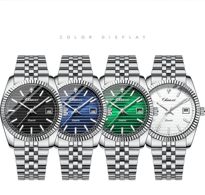 CHENXI 004D Men Quartz Watches Luxury Stainless Steel Waterproof Luminous Date Casual Wristwatch for Male