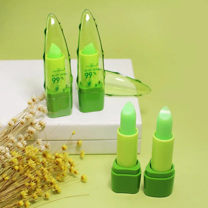Aloe Vera Discolored Lip Balm/Lip Tint Magic Color Changing Lipstick Moisturizing Lasting Nourishing Lip Gloss Lip Makeup Care