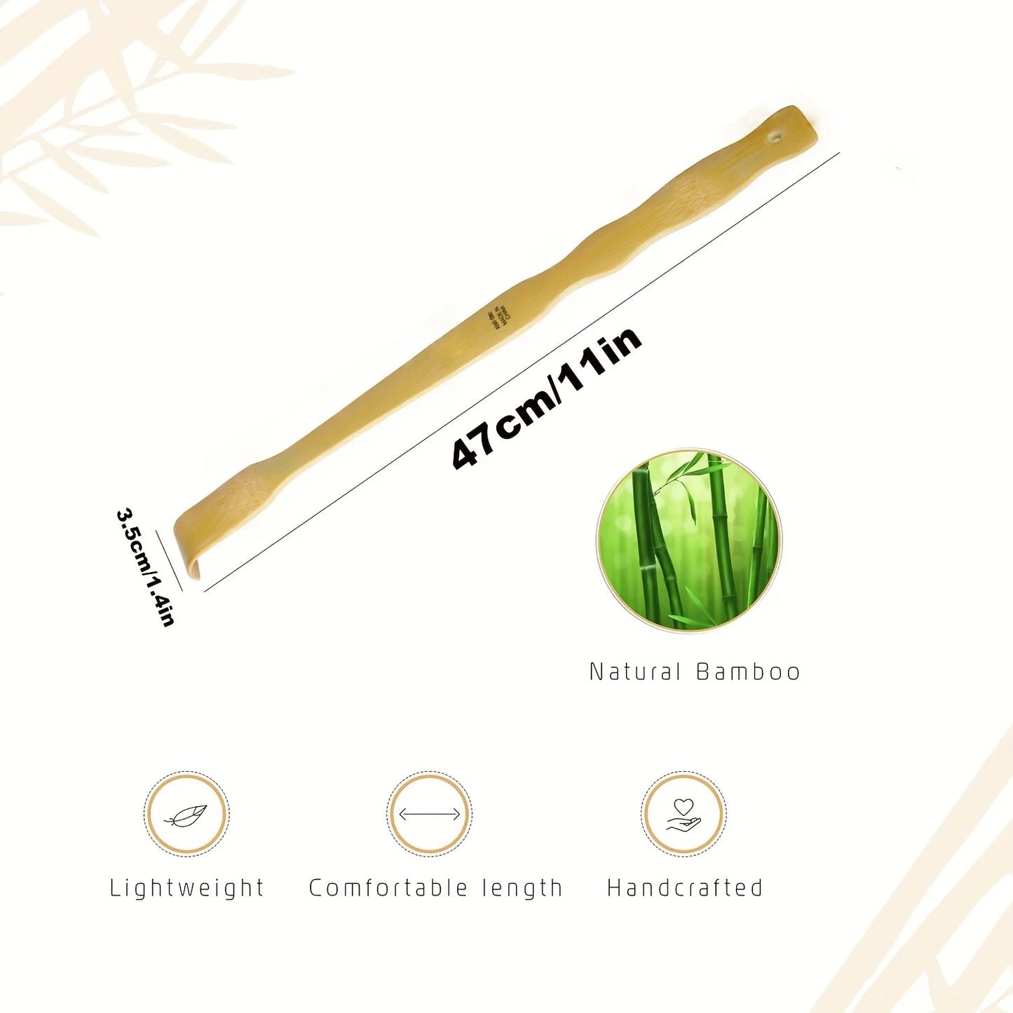 Bamboo Back Scratcher Aid Stick Scratching Massage Roller Long Wooden Body Large Stick for Men and Women Back Scratcher Massager