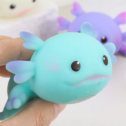 Axolotl Squeeze Ball Cute Fish Relax Cartoon Antistress Squishy Stress Relief Slow Rising For Adult Kids Stretch Toys
